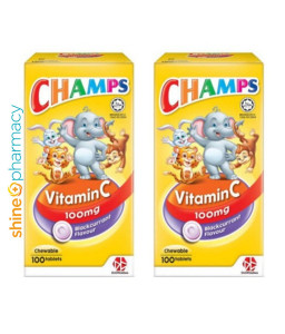Champs Vitamin C 100mg Chewable [Blackcurrent] 2x100s
